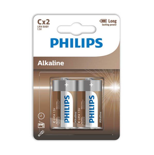 PHILIPS - PILES ALCALINES C LR14 BLISTER*2 by PHILLIPS