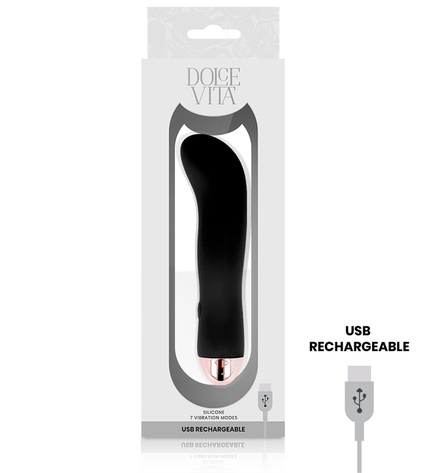 DOLCE VITA - VIBRATEUR RECHARGEABLE DEUX NOIR 7 VITESSES by DOLCE VITA