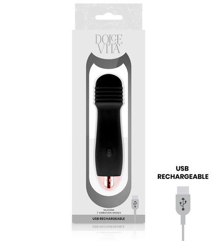 DOLCE VITA - VIBRATEUR RECHARGEABLE TROIS NOIR 7 VITESSES by DOLCE VITA