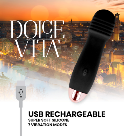 DOLCE VITA - VIBRATEUR RECHARGEABLE TROIS NOIR 7 VITESSES by DOLCE VITA