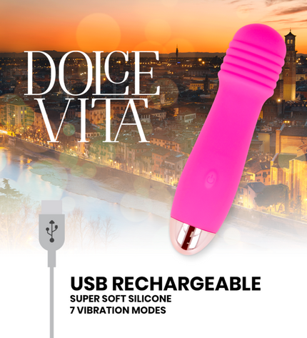 DOLCE VITA - VIBRATEUR RECHARGEABLE TROIS ROSE 7 VITESSES by DOLCE VITA
