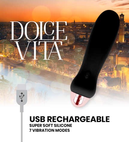 DOLCE VITA - VIBRATEUR RECHARGEABLE CINQ NOIR 7 VITESSES by DOLCE VITA