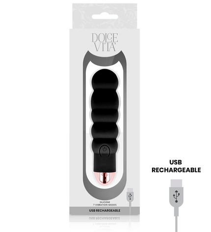 DOLCE VITA - VIBRATEUR RECHARGEABLE SIX NOIR 7 VITESSES by DOLCE VITA