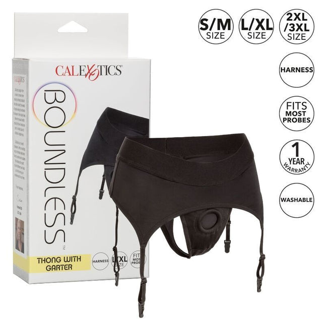CALEXOTICS - BOUNDLESS STRING AVEC JARRETIÈRE S/M by CALEXOTICS