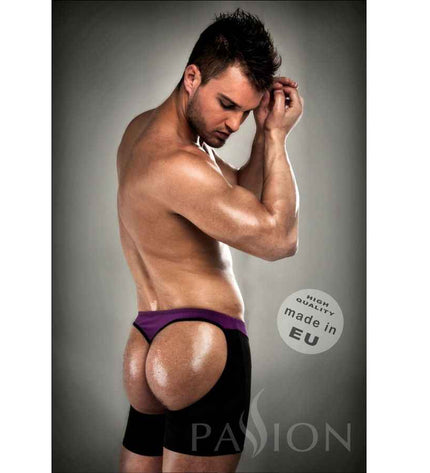 PASSION - BOXER 009 LINGERIE EROTIQUE LILAS/NOIR S/M