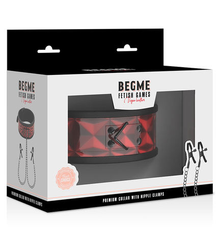 BEGME - COLLIER ÉDITION ROUGE AVEC PINCES TÉLÉMON AVEC DOUBLURE EN NÉOPRÈNE by BEGME RED EDITION