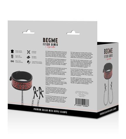 BEGME - COLLIER ÉDITION ROUGE AVEC PINCES TÉLÉMON AVEC DOUBLURE EN NÉOPRÈNE by BEGME RED EDITION