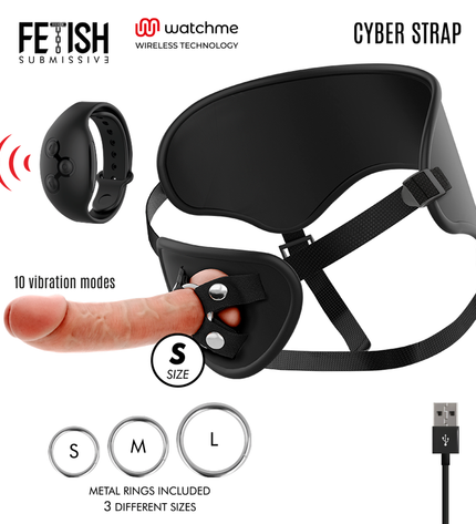 FETISH SUBMISSIVE CYBER STRAP - HARNAIS AVEC TÉLÉCOMMANDE DILDO WATCHME S TECHNOLOGIE by FETISH SUBMISSIVE CYBER STRAP