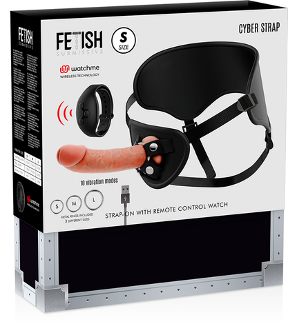 FETISH SUBMISSIVE CYBER STRAP - HARNAIS AVEC TÉLÉCOMMANDE DILDO WATCHME S TECHNOLOGIE by FETISH SUBMISSIVE CYBER STRAP