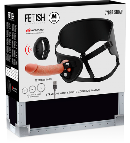 FETISH SUBMISSIVE CYBER STRAP - HARNAIS AVEC TÉLÉCOMMANDE DILDO WATCHME M TECHNOLOGIE by FETISH SUBMISSIVE CYBER STRAP