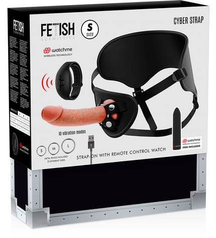 FETISH SUBMISSIVE CYBER STRAP - HARNAIS AVEC GODE ET TÉLÉCOMMANDE BULLET TECHNOLOGIE WATCHME S by FETISH SUBMISSIVE