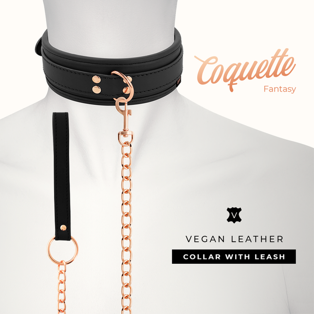 COQUETTE CHIC DESIRE - COLLIER FANTAISIE EN CUIR VÉGAN AVEC BRACELET ET DOUBLURE EN NÉOPRÈNE by COQUETTE FANTASY