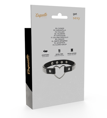 COQUETTE CHIC DESIRE - RAS DE COU EN CUIR VEGAN AVEC COEUR by COQUETTE ACCESSORIES