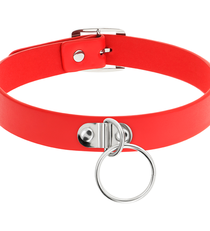 COQUETTE CHIC DESIRE - COLLIER CUIR VEGAN ROUGE FEMME ACCESSOIRE FÉTICHE by COQUETTE ACCESSORIES