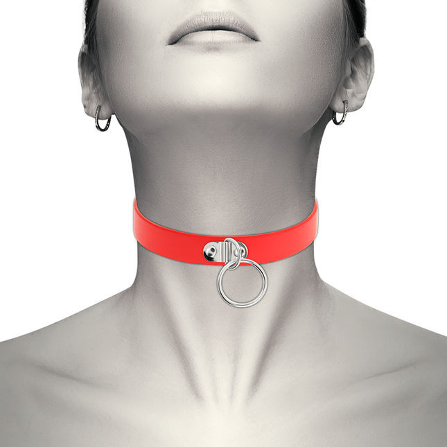 COQUETTE CHIC DESIRE - COLLIER CUIR VEGAN ROUGE FEMME ACCESSOIRE FÉTICHE by COQUETTE ACCESSORIES