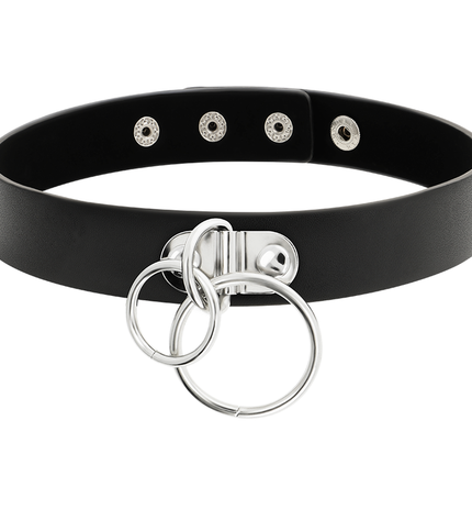 COQUETTE CHIC DESIRE - RAS DE COU DOUBLE ANNEAU EN CUIR VÉGAN by COQUETTE ACCESSORIES