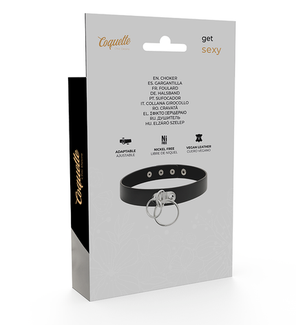 COQUETTE CHIC DESIRE - RAS DE COU DOUBLE ANNEAU EN CUIR VÉGAN by COQUETTE ACCESSORIES