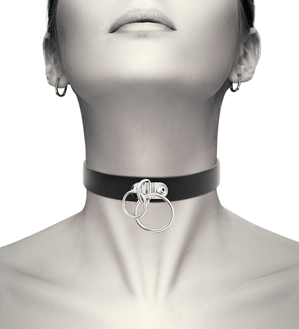 COQUETTE CHIC DESIRE - RAS DE COU DOUBLE ANNEAU EN CUIR VÉGAN by COQUETTE ACCESSORIES