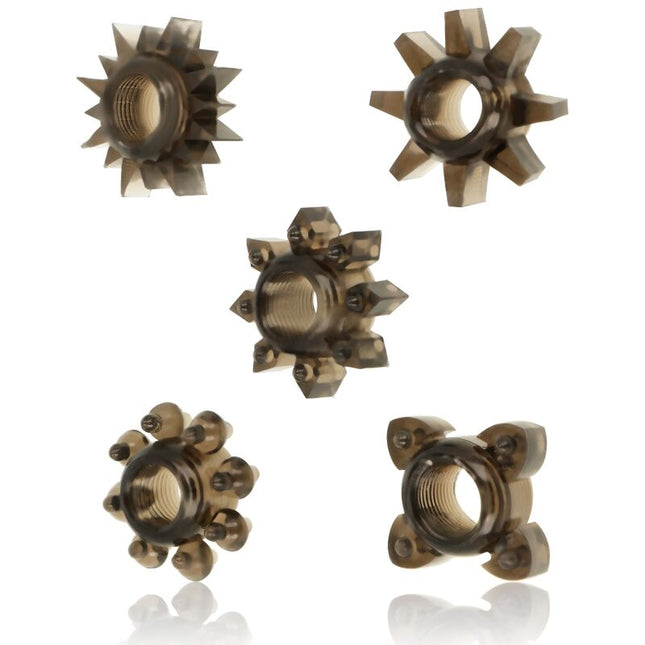 OHMAMA - LOT DE 5 ANNEAUX TESTICULES ET PÉNIS EN SILICONE by OHMAMA