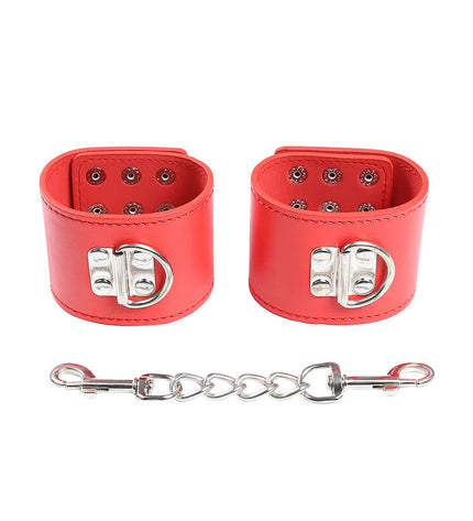 OHMAMA FETISH - MENOTTES ROUGES AVEC FERMETURE À PRESSION by OHMAMA FETISH