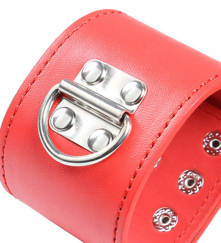 OHMAMA FETISH - MENOTTES ROUGES AVEC FERMETURE À PRESSION by OHMAMA FETISH