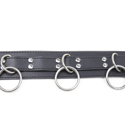 OHMAMA FETISH - COLLIER DE SOUMISSION AVEC 3 ANNEAUX by OHMAMA FETISH
