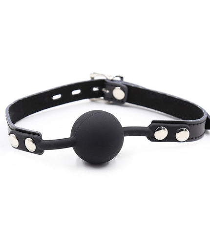 OHMAMA FETISH - BÂILLON BALLE EN SILICONE AVEC CEINTURE EN CUIR (CADENAS INCLUS) by OHMAMA FETISH