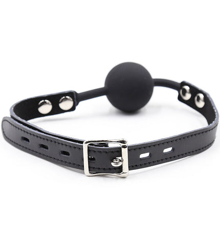 OHMAMA FETISH - BÂILLON BALLE EN SILICONE AVEC CEINTURE EN CUIR (CADENAS INCLUS) by OHMAMA FETISH
