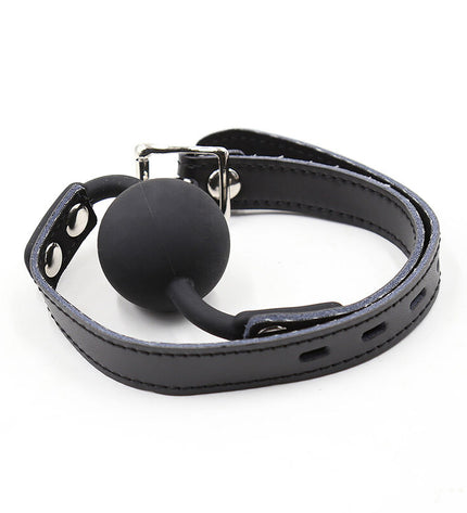 OHMAMA FETISH - BÂILLON BALLE EN SILICONE AVEC CEINTURE EN CUIR (CADENAS INCLUS) by OHMAMA FETISH