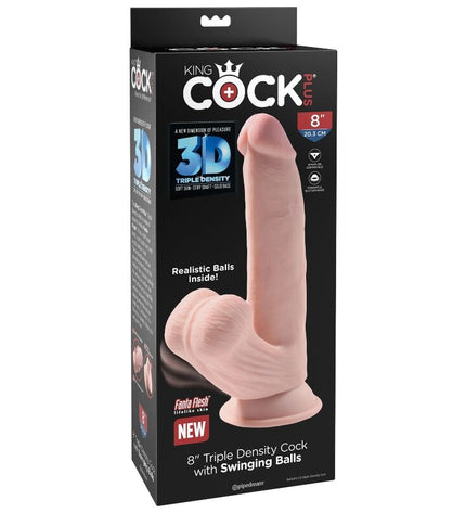 KING COCK - BALLES GODE 3D PLUS 24.5 CM PEAU CLAIRE by KING COCK PLUS