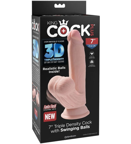 KING COCK - BALLES GODE 3D PLUS 15.2 CM PEAU CLAIRE by KING COCK PLUS
