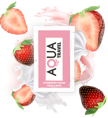 AQUA TRAVEL - LUBRIFIANT À BASE D'EAU SAVEUR CRÈME DE FRAISE 6 ML by AQUA TRAVEL
