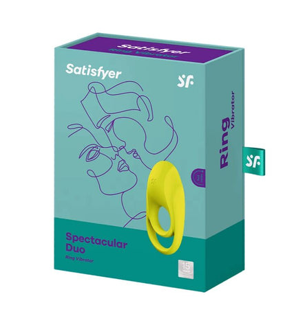 SATISFYER - VIBRATEUR ANNEAU SPECTACULAIRE DUO JAUNE by SATISFYER RING