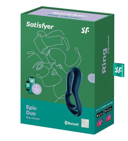 SATISFYER - APPLICATION EPIC DUO RING VIBRATOR BLEU by SATISFYER CONNECT