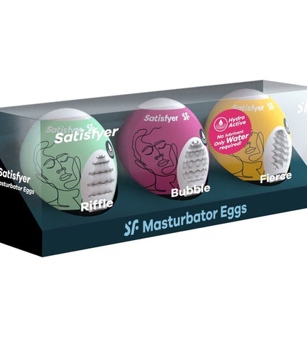 SATISFYER - 3 OEUFS MASTURBATEURS RIFFLE, BUBBLE & FIERCE by SATISFYER EGGS