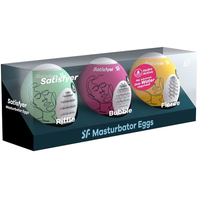 SATISFYER - 3 OEUFS MASTURBATEURS RIFFLE, BUBBLE & FIERCE by SATISFYER EGGS