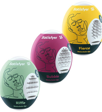 SATISFYER - 3 OEUFS MASTURBATEURS RIFFLE, BUBBLE & FIERCE by SATISFYER EGGS