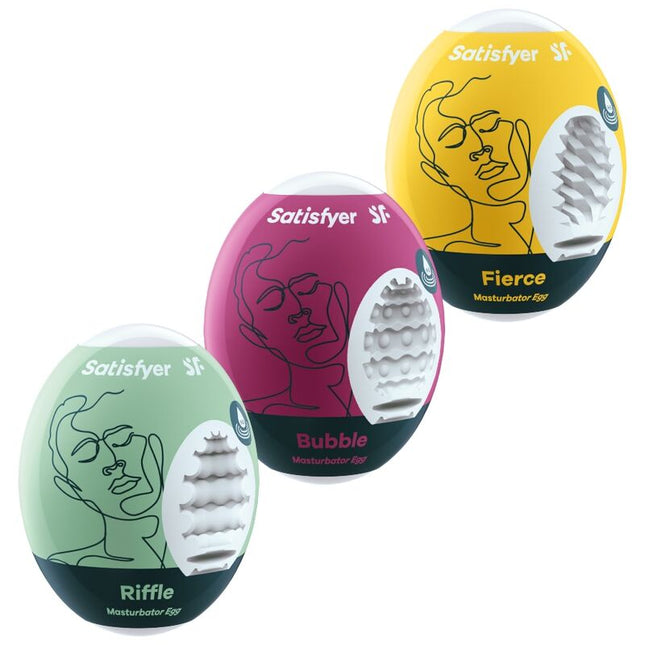 SATISFYER - 3 OEUFS MASTURBATEURS RIFFLE, BUBBLE & FIERCE by SATISFYER EGGS