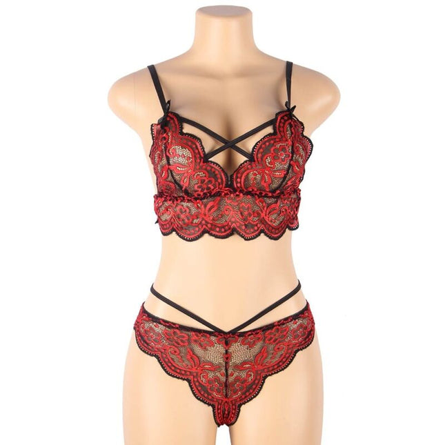 SUBBLIME - SET ENSEMBLE DEUX PIÈCES TOP ET CULOTTE EN DENTELLE S/M by SUBBLIME SETS