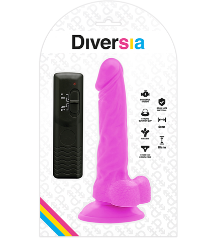 DIVERSIA - DILDO VIBRANT FLEXIBLE VIOLET 18 CM -O- 4 CM by DIVERSIA