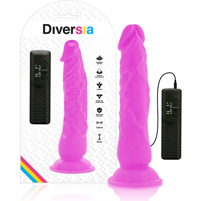 DIVERSIA - DILDO VIBRANT FLEXIBLE VIOLET 21 CM -O- 4.9 CM by DIVERSIA
