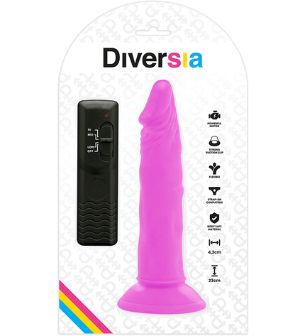 DIVERSIA - DILDO VIBRANT FLEXIBLE VIOLET 23 CM -O- 4.3 CM by DIVERSIA