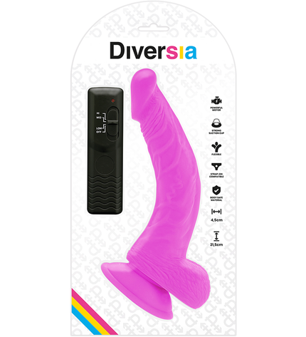 DIVERSIA - DILDO VIBRANT FLEXIBLE VIOLET 21.5 CM -O- 4.5 CM by DIVERSIA