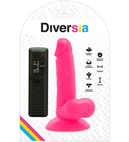 DIVERSIA - DILDO VIBRANT FLEXIBLE ROSE 17 CM -O- 3.3 CM by DIVERSIA