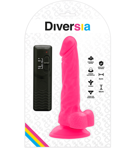 DIVERSIA - DILDO VIBRANT FLEXIBLE ROSE 18 CM -O- 4 CM by DIVERSIA
