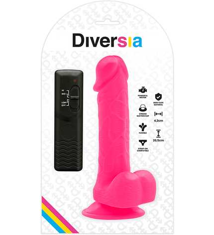 DIVERSIA - DILDO VIBRANT FLEXIBLE ROSE 20.5 CM -O- 4.2 CM by DIVERSIA