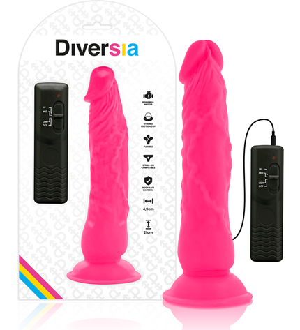 DIVERSIA - DILDO VIBRANT FLEXIBLE ROSE 21 CM -O- 4.9 CM by DIVERSIA