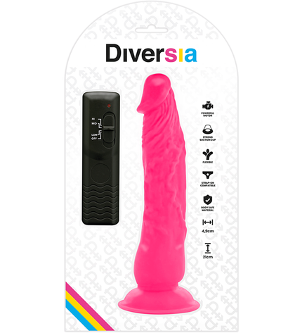 DIVERSIA - DILDO VIBRANT FLEXIBLE ROSE 21 CM -O- 4.9 CM by DIVERSIA