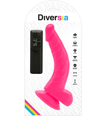DIVERSIA - DILDO VIBRANT FLEXIBLE ROSE 21.5 CM -O- 4.5 CM by DIVERSIA