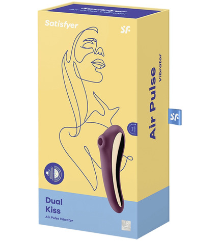 SATISFYER - VIBRATEUR DUAL KISS AIR PULSE VIN ROUGE by SATISFYER AIR PULSE